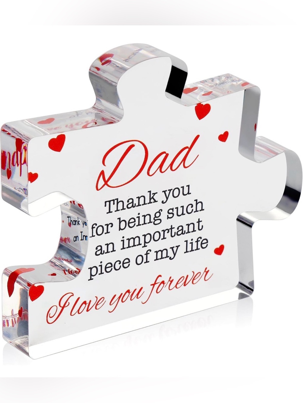 5for$10 Fathers Day Dad Birthday Gift Engraved Acrylic Block Puzzle Dad Keepsake